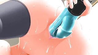 Anime Girl Playing With Huge Dildos