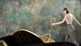 Super hot naked gymnastics with Klara Lookova