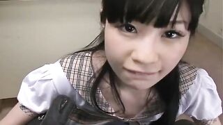 Teen Mizutama Remon at school giving her prin