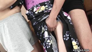 Lina getting finger fucked by two dudes who are horny