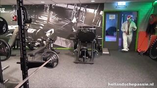 Dutch girls fucking a weirdo after workout