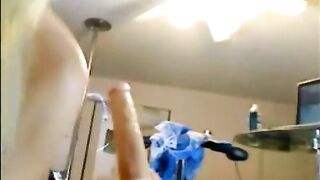 Riding Huge Dildo On Bike