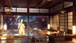 Bathroom Piss Punishment. Naked reading. Japanese bath.