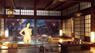 Bathroom Piss Punishment. Naked reading. Japanese bath.