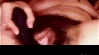 Very Hairy Pussy Toyed on Cam BVR