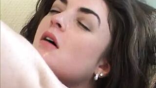 Horny bitch takes it in her wet pussy