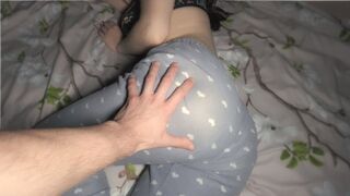 wake up, step Sister's seductive ass - POV blowjob