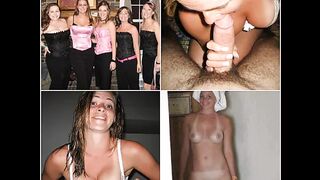 Dressed and undressed cuckold cumshot compilation
