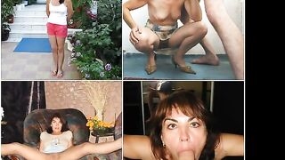 Dressed and undressed cuckold cumshot compilation