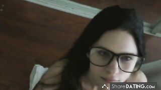 gril in glasses bj