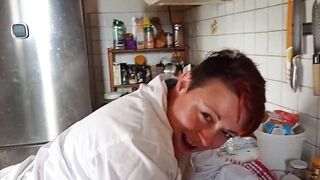 He fucks a BBW milf after helping her out