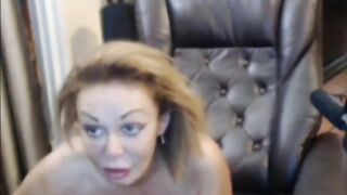 Busty 56 year old MILF bitch teasing on webcam