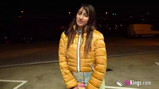 19 years old Laitina and her PUBLIC EXPLOTIS at night!