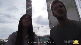 HUNT4K. Angella Christin from bus station comes to service