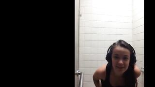 Girl taking a dump