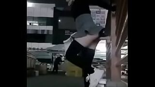 Girl fucks dildo at work