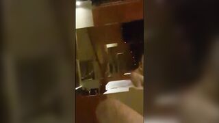Blonde transgender prostitute taking care of big cock client