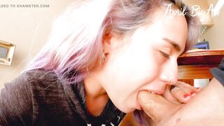 Deep throat distroy my thorat and mouth for my stepdaddy sugar in big cock, cum swallow!!