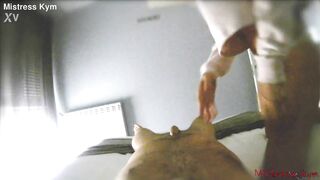 Mistress rides her Slave and Slap him (POV) - Mistress Kym