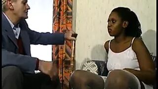 French Papy voyeur fucks a fat black girl