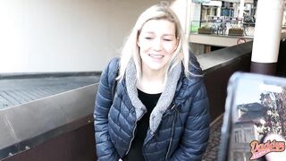 Public orgasm right in the city center