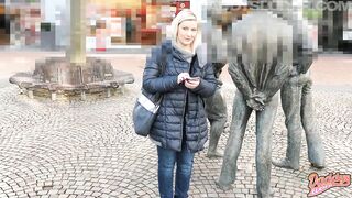 Public orgasm right in the city center