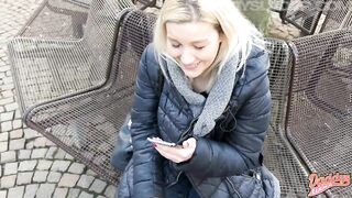 Public orgasm right in the city center