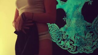 Stepsister panties makes my cock hard while yelling at me