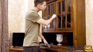SHAME4K. MILF needs no problems and has sex with stud in the kitchen