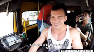 Married Busty MILF GangBanged in Bus