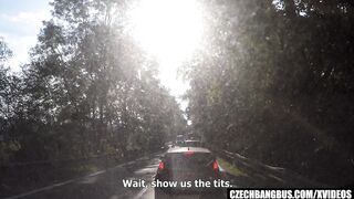 Married Busty MILF GangBanged in Bus