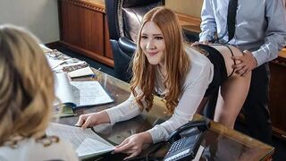 Submissive Secretary Quinn Waters Teaches The New Girl Harper Red How To Sati...