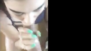 Hungry babe sucks that cock dry in less than 2 min