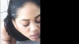 Balcony cocksucking