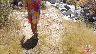 nippleringlover horny milf pissing outdoors flashing pierced pussy and extreme pierced nipples compilation 1