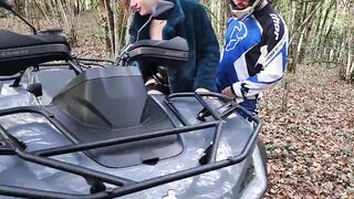 my lover fucks me on his atv in front of my cuckold husband