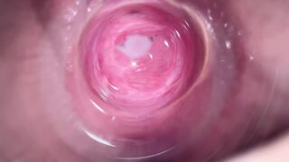 Camera deep inside Mia's teen tight pussy