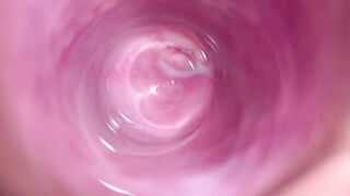 Camera deep inside Mia's teen tight pussy