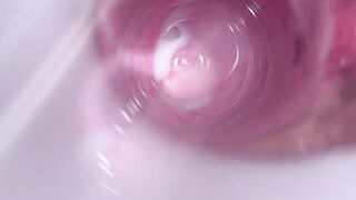 Camera deep inside Mia's teen tight pussy