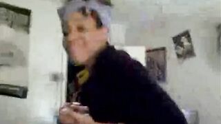 big girl swallowing the nut