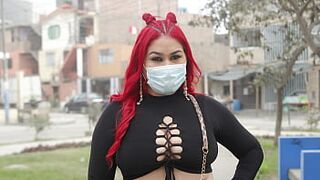 Super busty Venezuelan seduces young Peruvian to fuck her and ejaculates on her tits