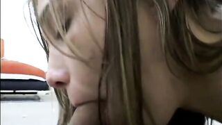Young slut sucks big cock from POV