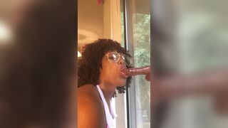 Milf Dick Sucking Practice On Dildo