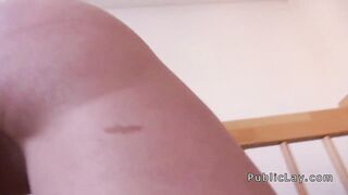 Amateur blonde from public cafe to fucking apartment