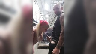 Quickie with a co-worker in the warehouse