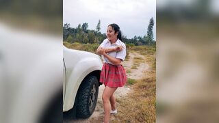 Lost schoolgirl and I took her home but after fucking her