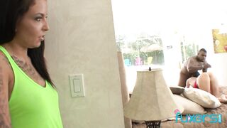 Mother and stepdaughter share guy and cum