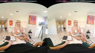 Curvy blonde cheats on her husband with you in VR