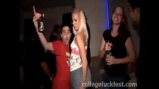 Slutty blonde teen sucks college cock