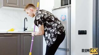 RIM4K. Russian chick and roommate involve the guy in hot threesome sex